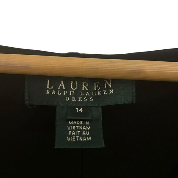 Lauren Ralph Lauren Black Modest Super Stretch Cowl Neck Matte Jersey Dress 14 - Picture 6 of 7